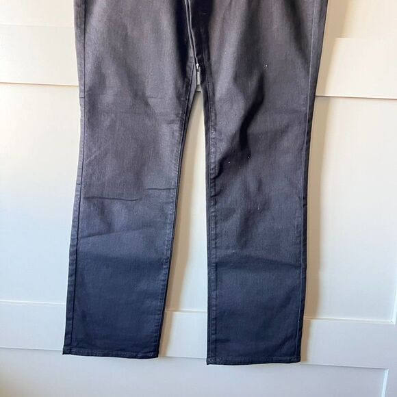 NYDJ Marilyn Straight Jeans Womens Sz 12 Black Denim Mid Rise Lift Tuck Stretch - Picture 3 of 15